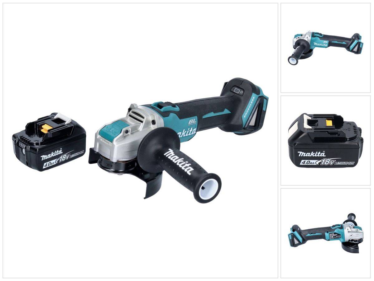 Makita DGA 521 M1X1 Akku Winkelschleifer 18 V 125 mm X-LOCK Brushless + 1x Akku 4,0 Ah - ohne Ladegerät