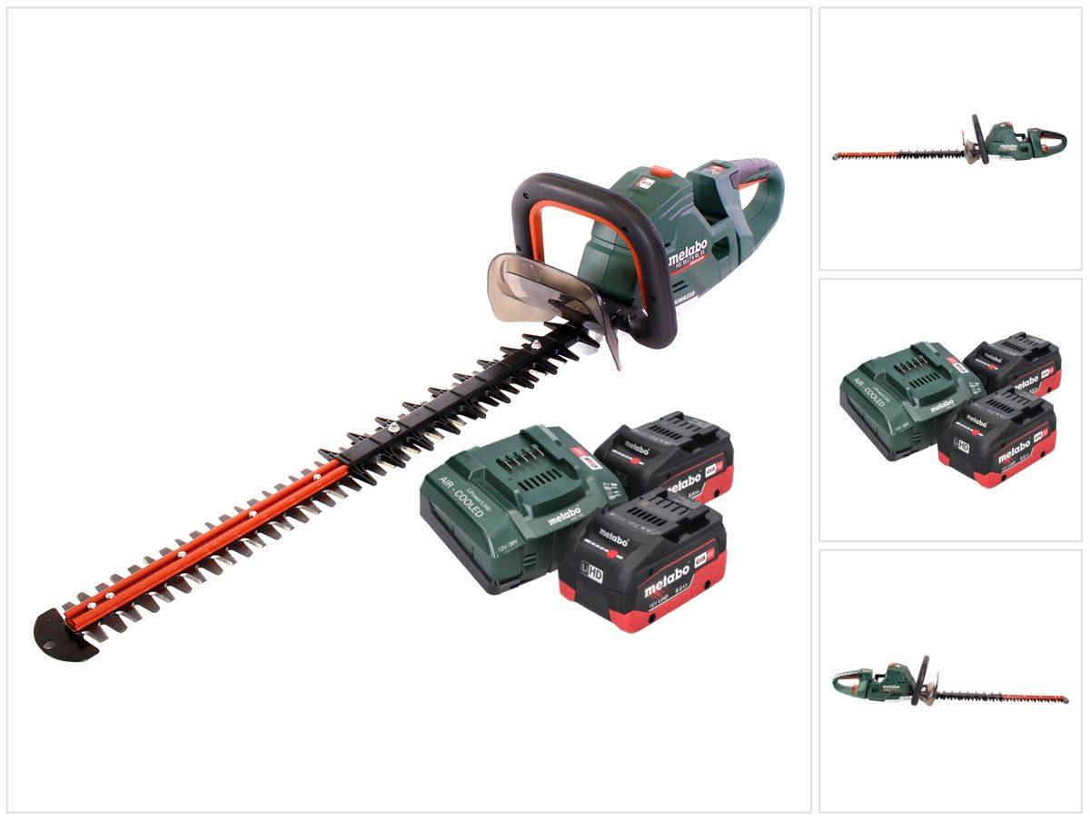 Metabo HS 18 LTX BL 65 Akku Heckenschere 18 V 60 cm Brushless + 2x Akku 8,0 Ah + Ladegerät
