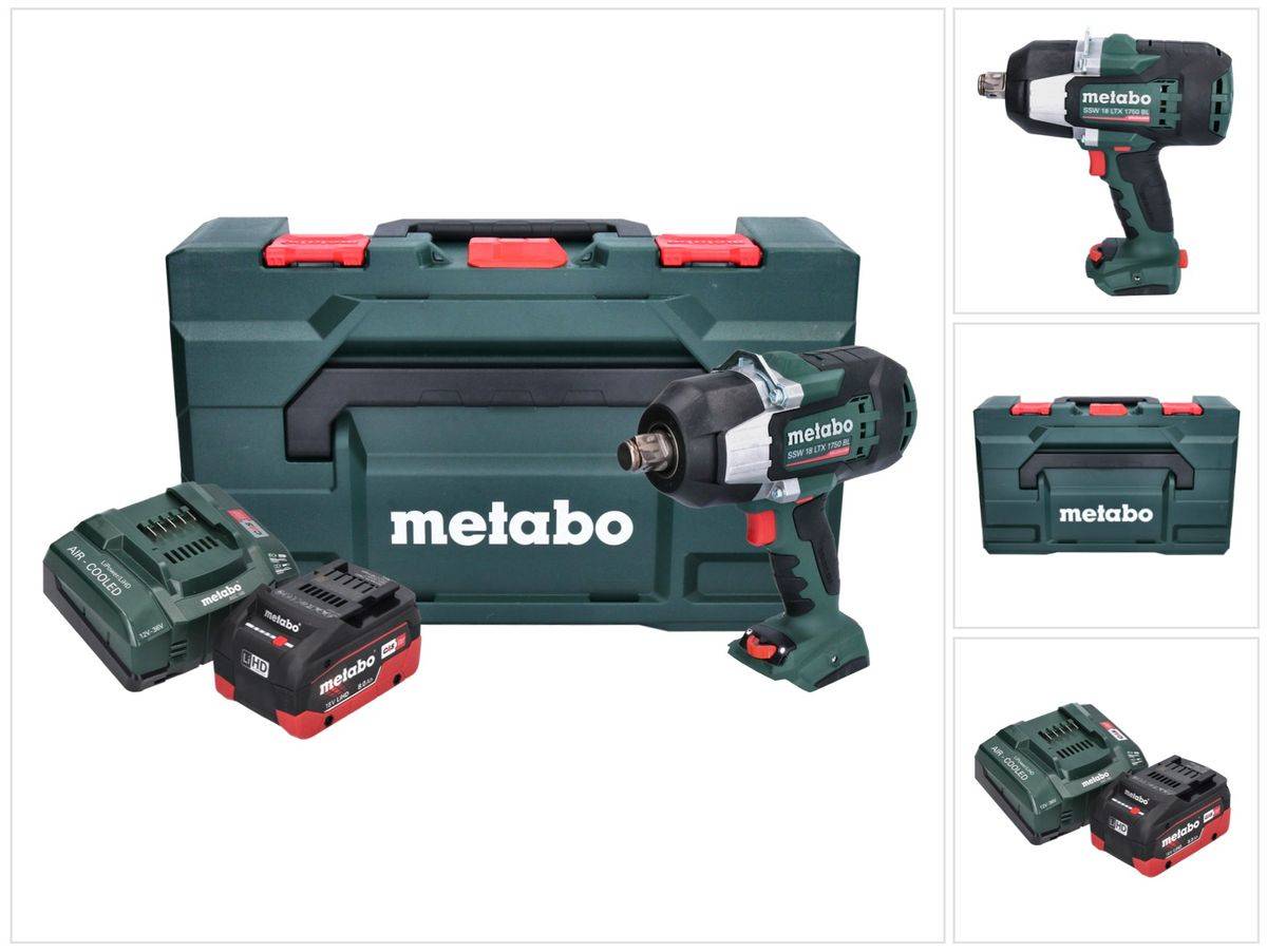 Metabo SSW 18 LTX 1750 BL Akku Schlagschrauber 18 V 1750 Nm 3/4" Brushless + 1x Akku 8,0 Ah + Ladegerät + metaBOX