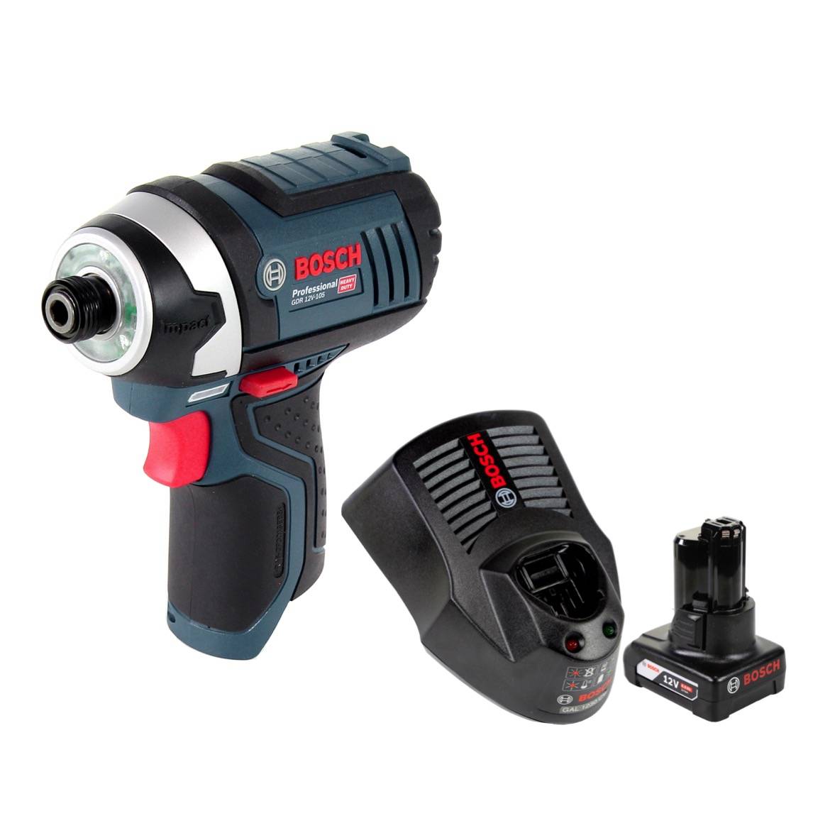 Bosch GDR 12V-105 Akku Drehschlagschrauber 12V 105Nm + 1x Akku 6,0Ah + Ladegerät