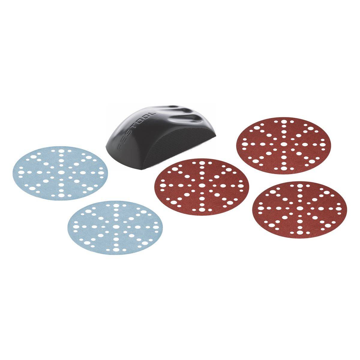 Festool HSK-D 150 H Schleifklotz Hart 150 mm ( 495966 ) + 350x Schleifscheiben P60 / P100 / P120 / P180 / P240