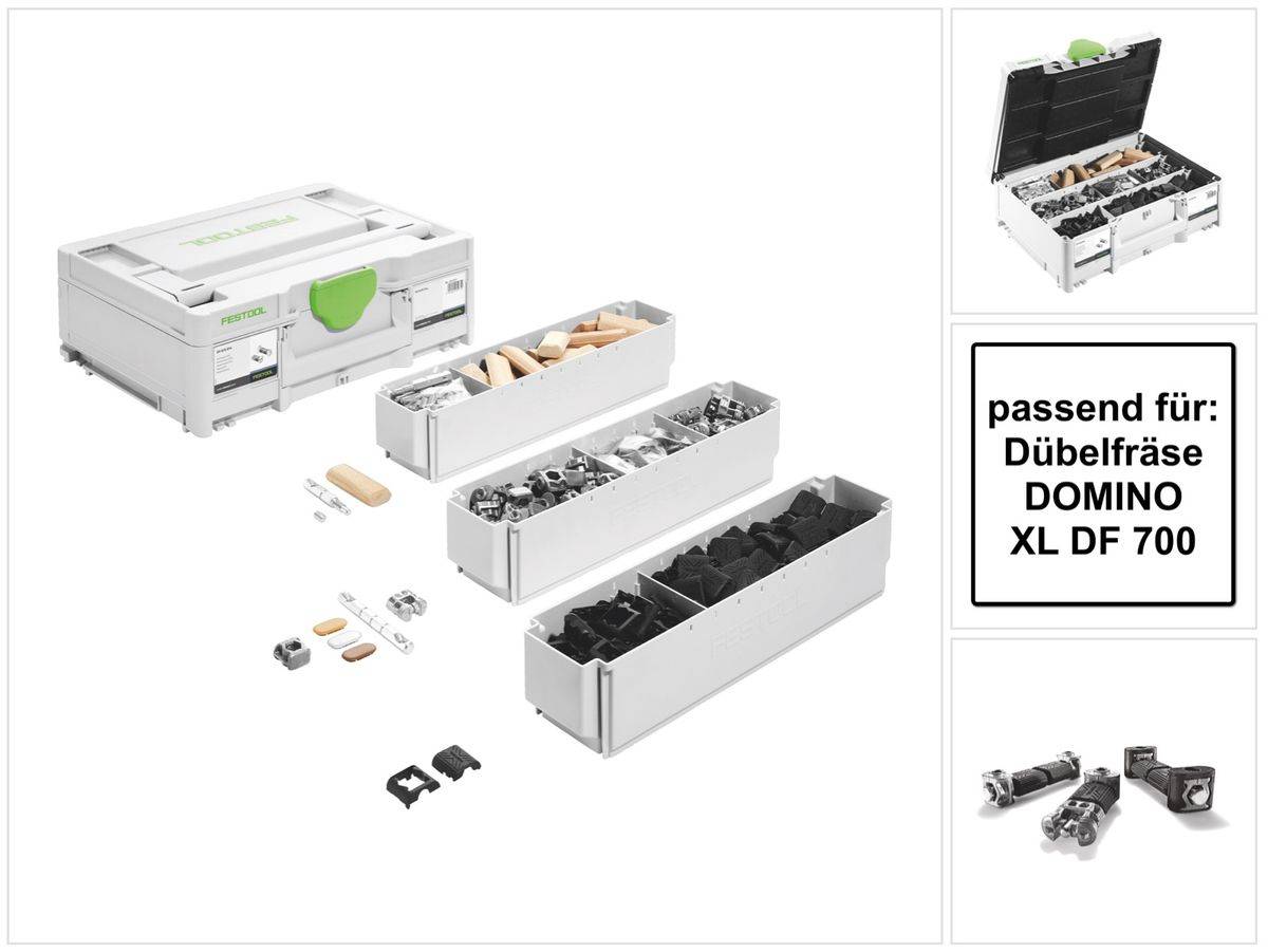 Festool SV-SYS D14 DOMINO Verbinder Sortiment ( 576795 ) Eck- Flächenverbinder für Dübelfräse XL DF 700 - Nachfolger von 201353