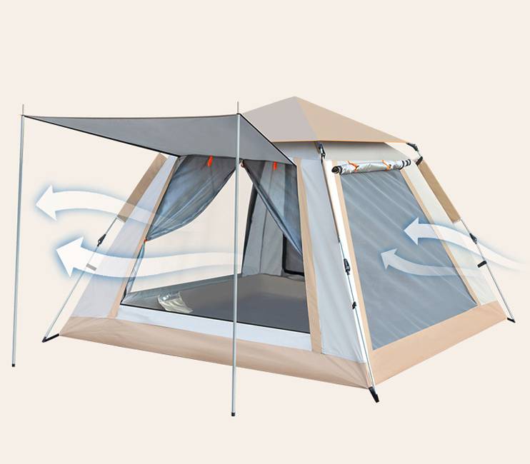 Toolbrothers Outdoor Camping Zelt 2-4 Personen Kuppelzelt Hydrauliksystem Wasserdicht mit 2000-3000 mm Wassersäule + Isoliermatte