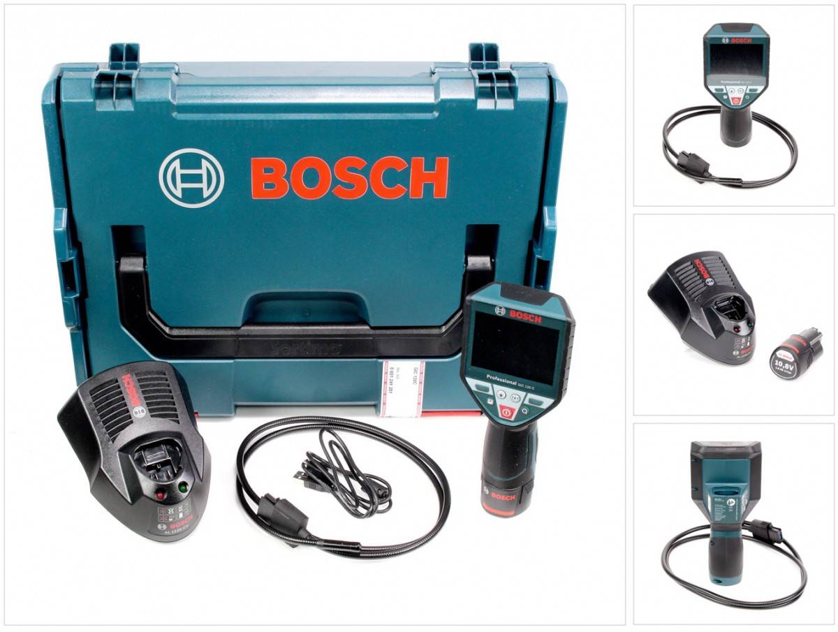 Bosch GIC 120 C Professional 10,8 V Akku Inspektionskamera + 1,5 Ah Akku + Lader in L-Boxx ( 0601241201 )