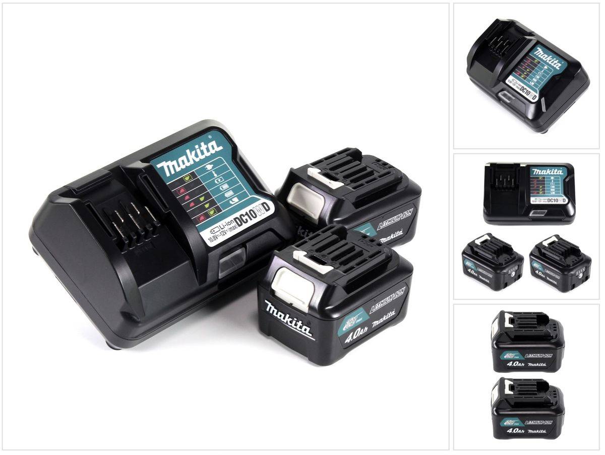 Makita Power Source Kit 12V mit 2x BL1041B Akku 4,0Ah + DC10WD Ladegerät
