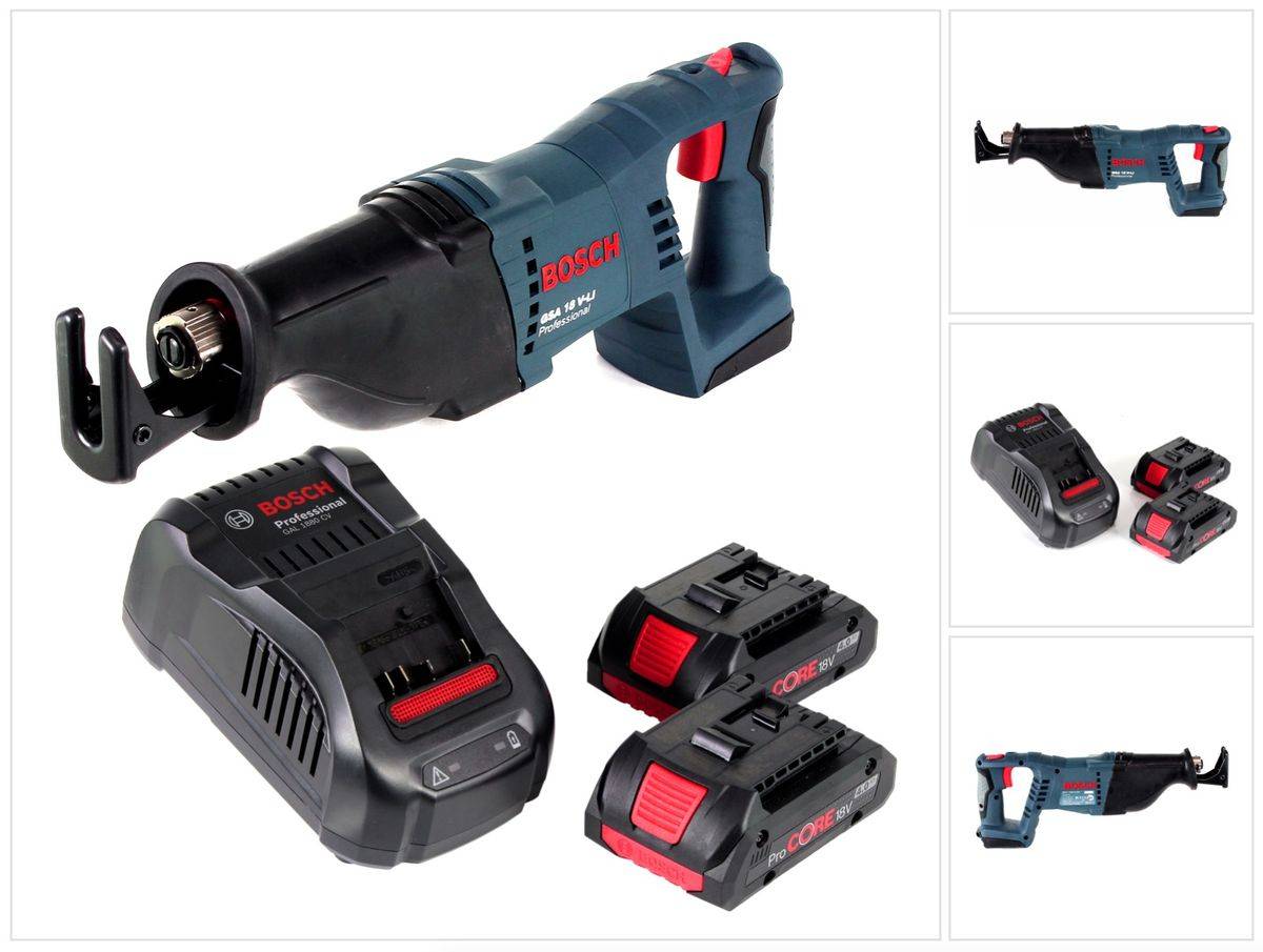 Bosch GSA 18 V-Li Akku Säbelsäge 18V + 2x Akku 4,0Ah + Ladegerät