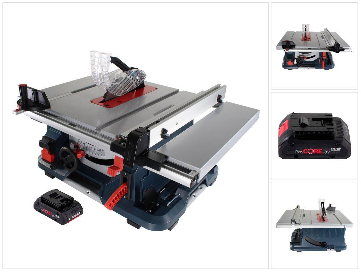 Bosch GTS 18V-216 Professional Akku Tischkreissäge 18 V 216 mm Biturbo Brushless + 1x ProCORE Akku 4,0 Ah - ohne Ladegerät