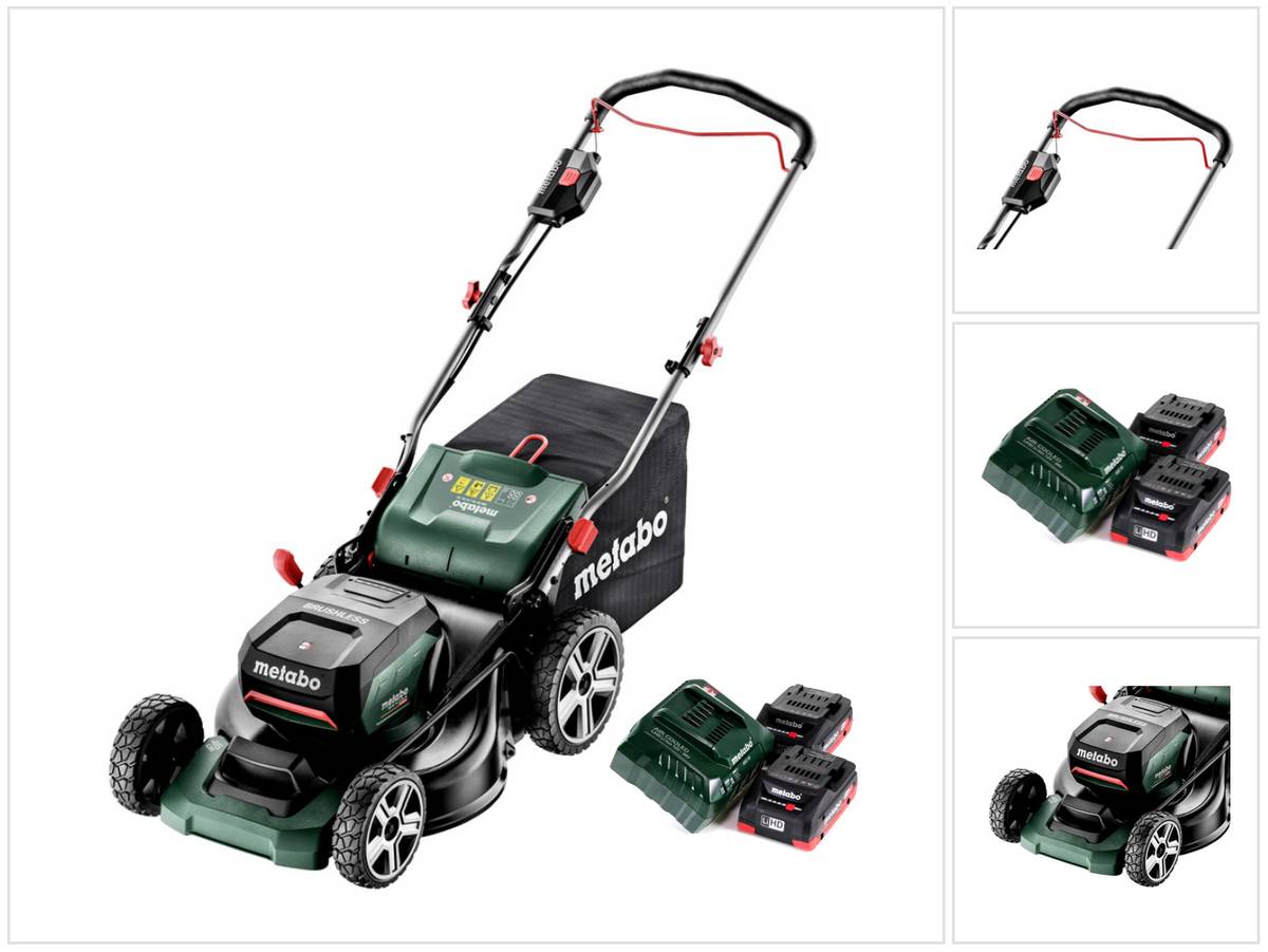 Metabo RM 36-18 LTX BL 46 Akku Rasenmäher 36 V ( 2x 18 V ) 46 cm Brushless + 2x Akku 4,0 Ah + Ladegerät
