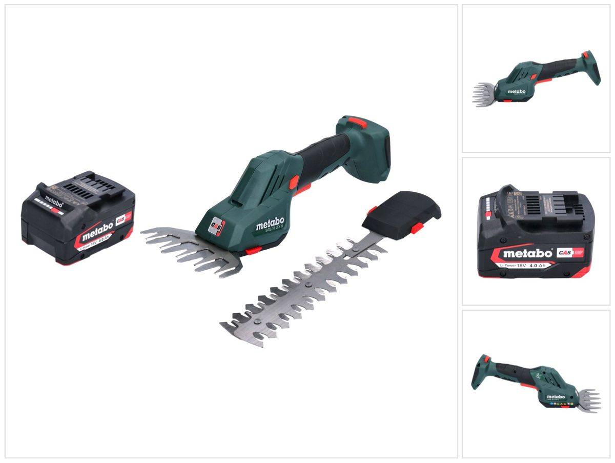 Metabo SGS 18 LTX Q Akku Gras und Strauchschere 18 V + 1x Akku 4,0 Ah - ohne Ladegerät
