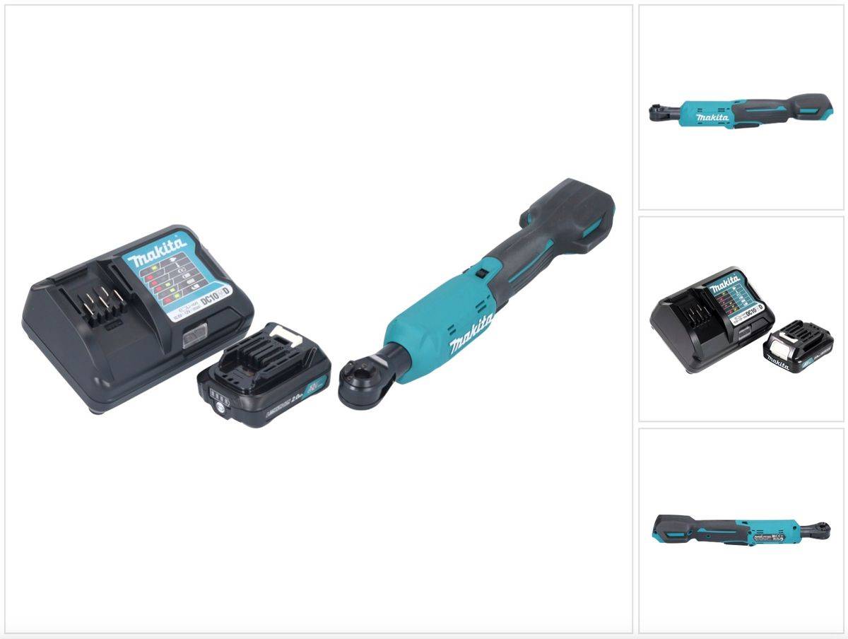 Makita WR 100 DWA1 Akku Ratschenschrauber 12 V 47,5 Nm 1/4" 3/8" + 1x Akku 2,0 Ah + Ladegerät
