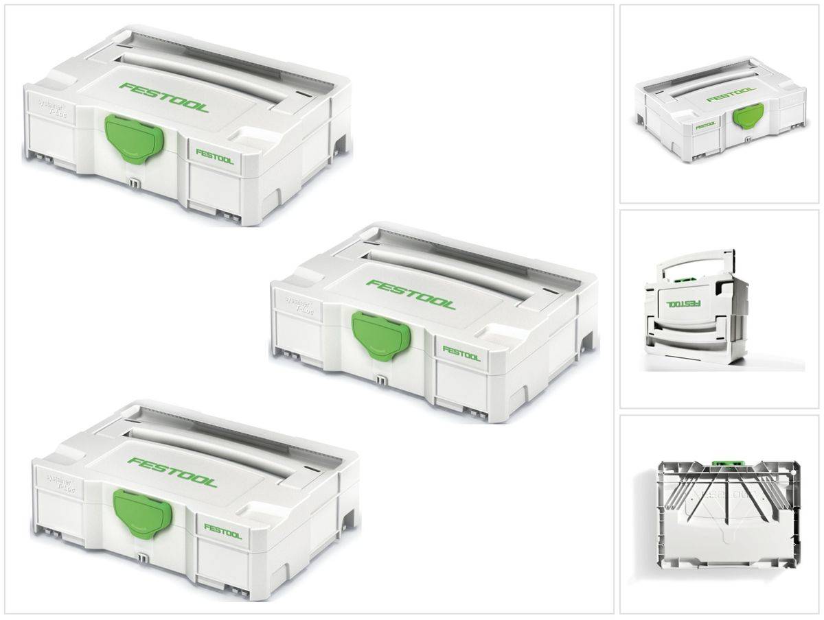 Festool 3 x Systainer T-LOC SYS 1 TL Werkzeug Koffer lichtgrau koppelbar ( 497563 )