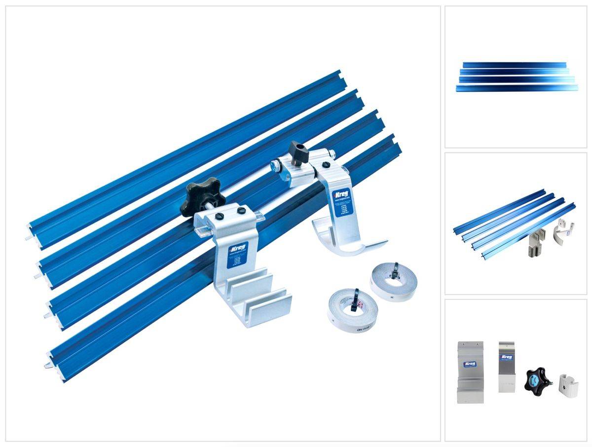 KREG Trak & Stop System Schienen Set mit Anschlägen metrisch 8-tlg. ( KMS8000M )
