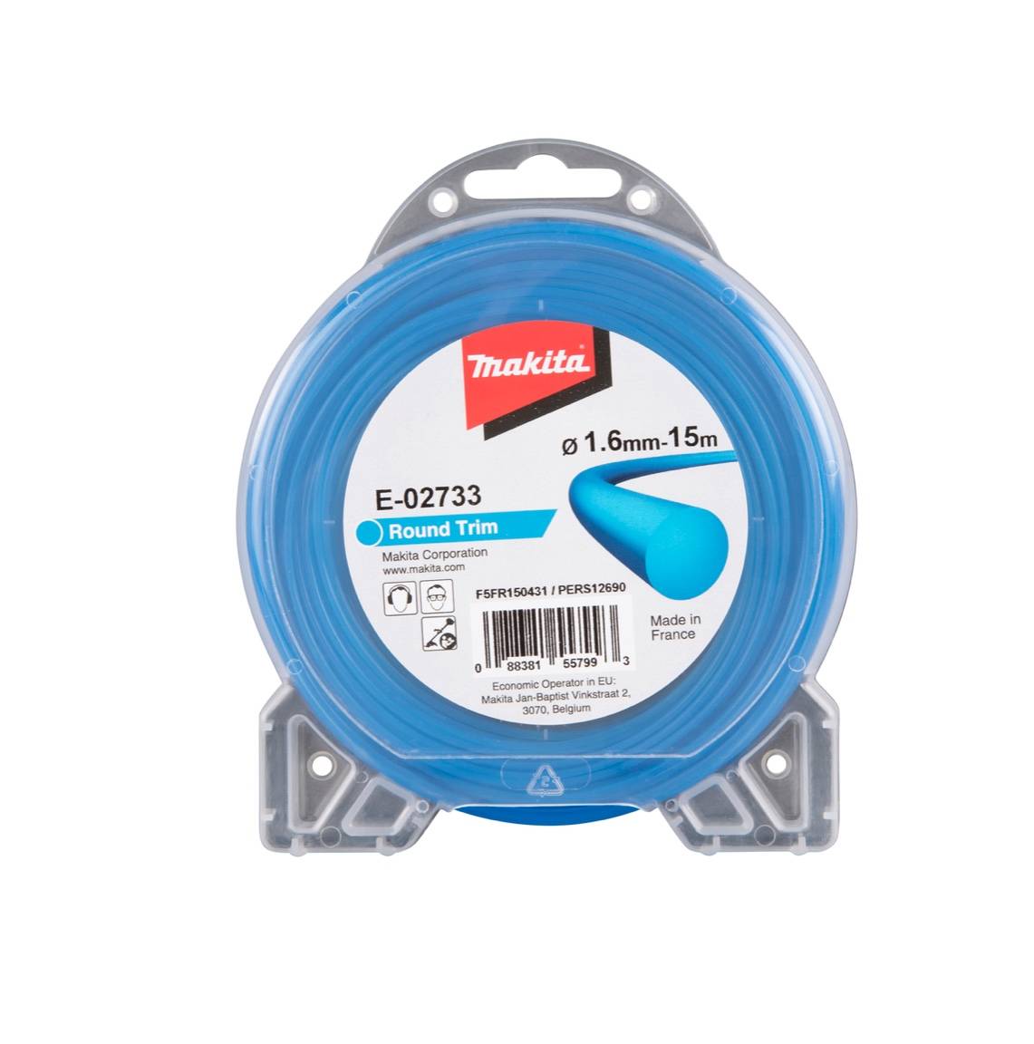 Makita E-02733 Mähfaden rund 1,6 mm 15 m für Akku Rasentrimmer DUR 181 / UR 100 / UR 3000 / UR 3500