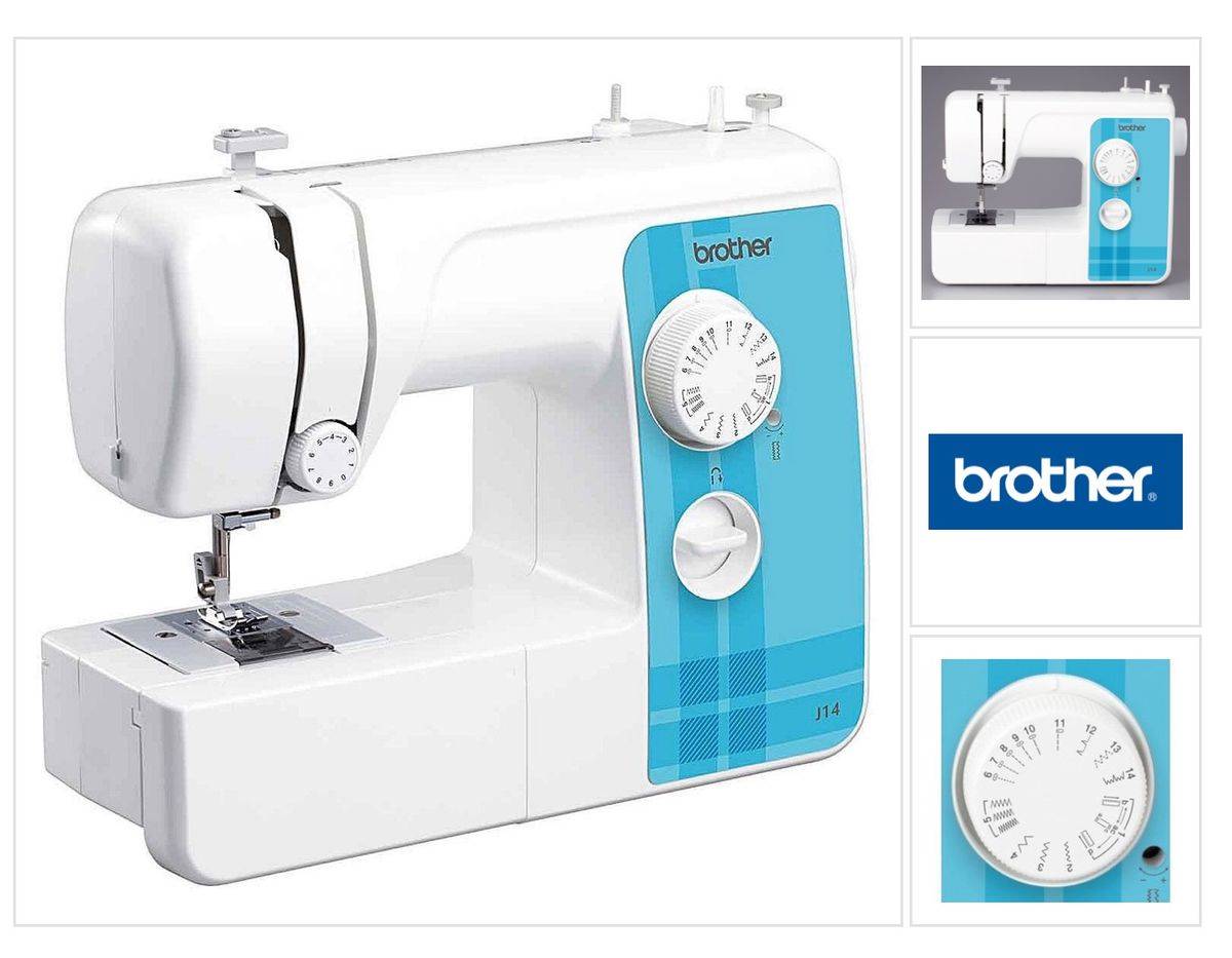 Brother Nähmaschine J14S inkl. Fußpedal + Verarbeitungsset LED Beleuchtung 50 W