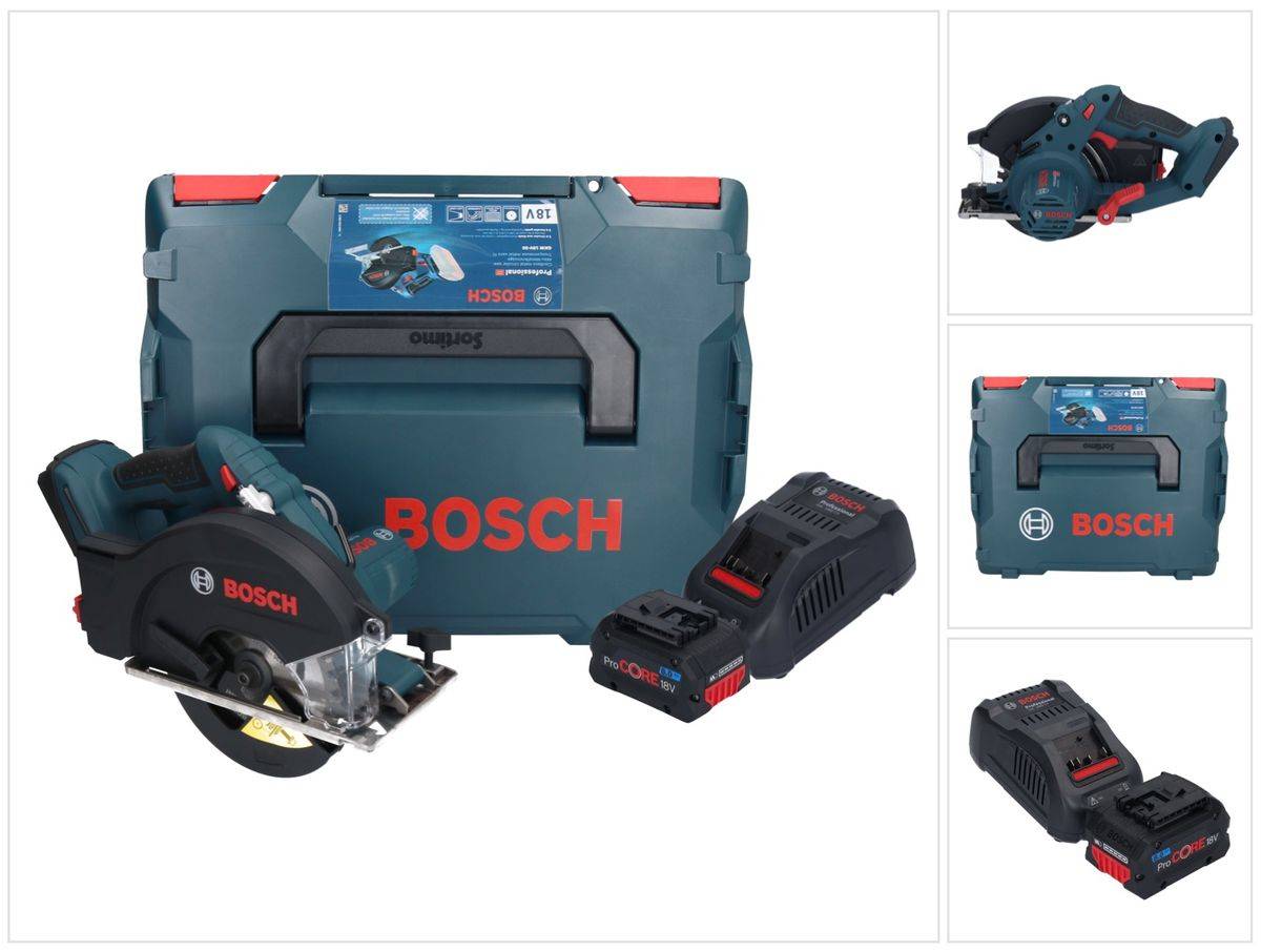 Bosch GKM 18V-50 Professional Akku Metall Handkreissäge 18 V 136 mm Brushless + 1x ProCORE Akku 8,0 Ah + Ladegerät + L-Boxx