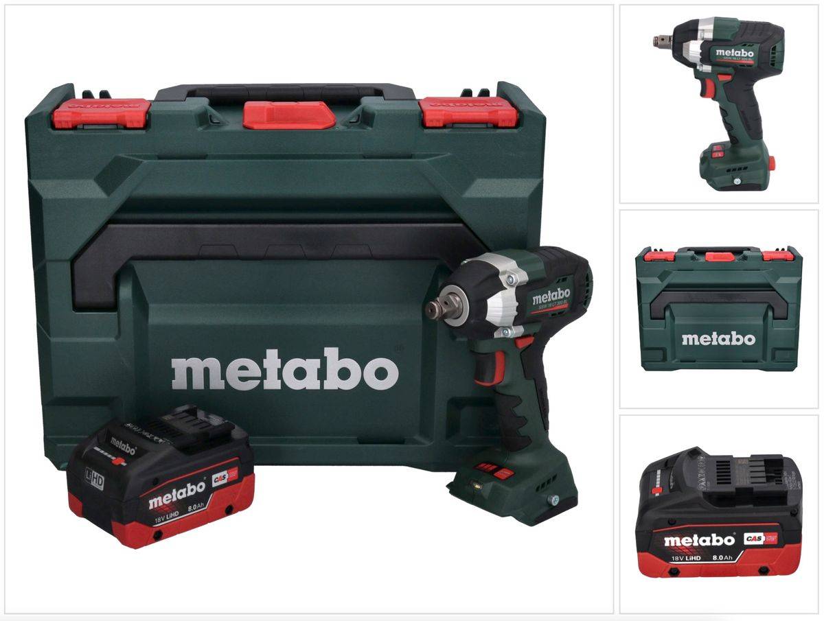 Metabo SSW 18 LT 300 BL Akku Schlagschrauber 18 V 300 Nm Brushless + 1x Akku 8,0 Ah + metaBOX - ohne Ladegerät