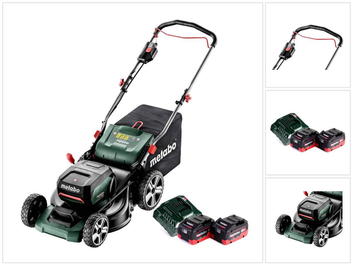 Metabo RM 36-18 LTX BL 46 Akku Rasenmäher 36 V ( 2x 18 V ) 46 cm Brushless + 2x Akku 8,0 Ah + Ladegerät
