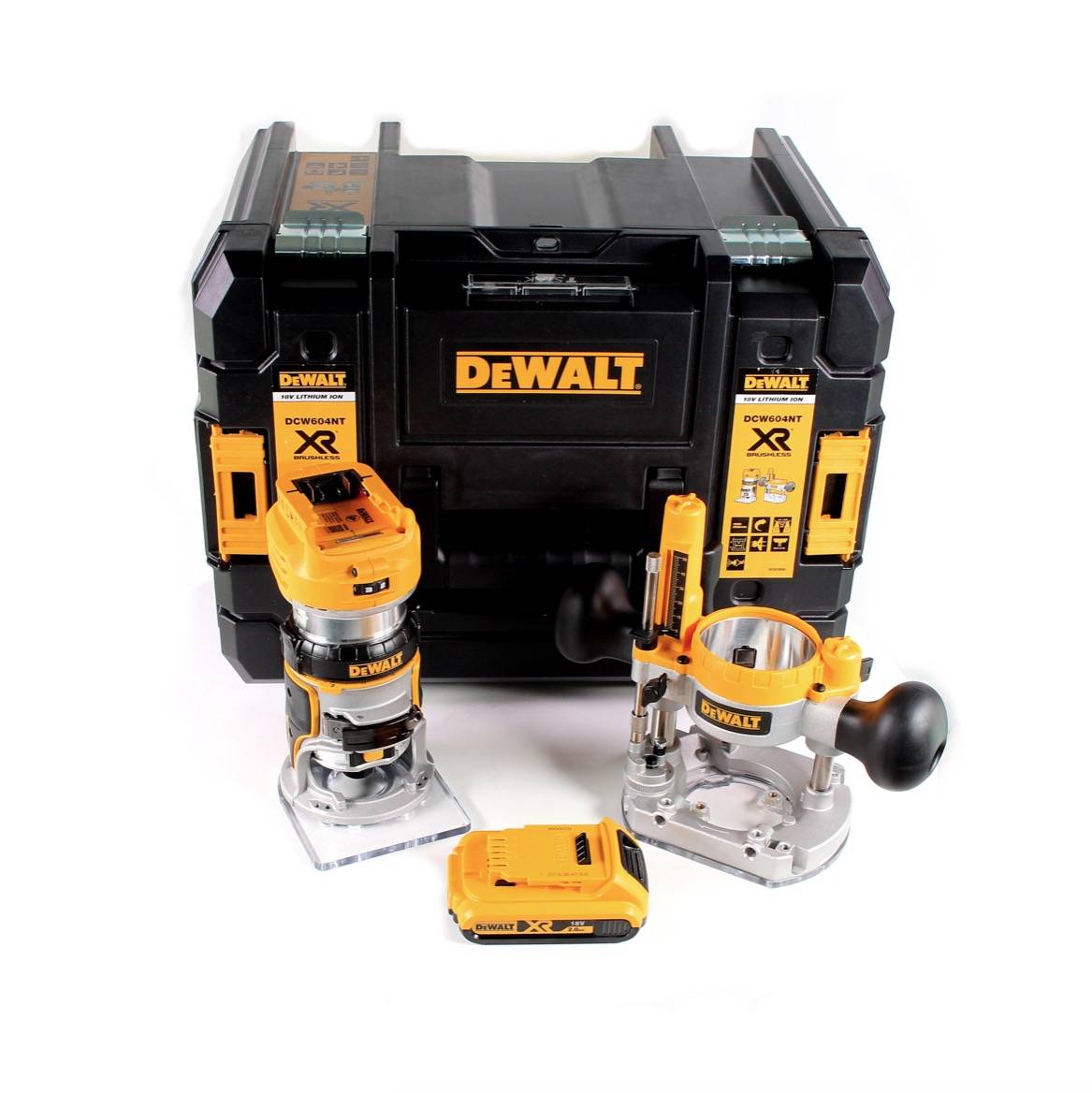 DeWalt DCW 604 NT Akku Kombifräse 18V 55mm + 1x Akku 2,0 Ah in TSTAK - ohne Ladegerät