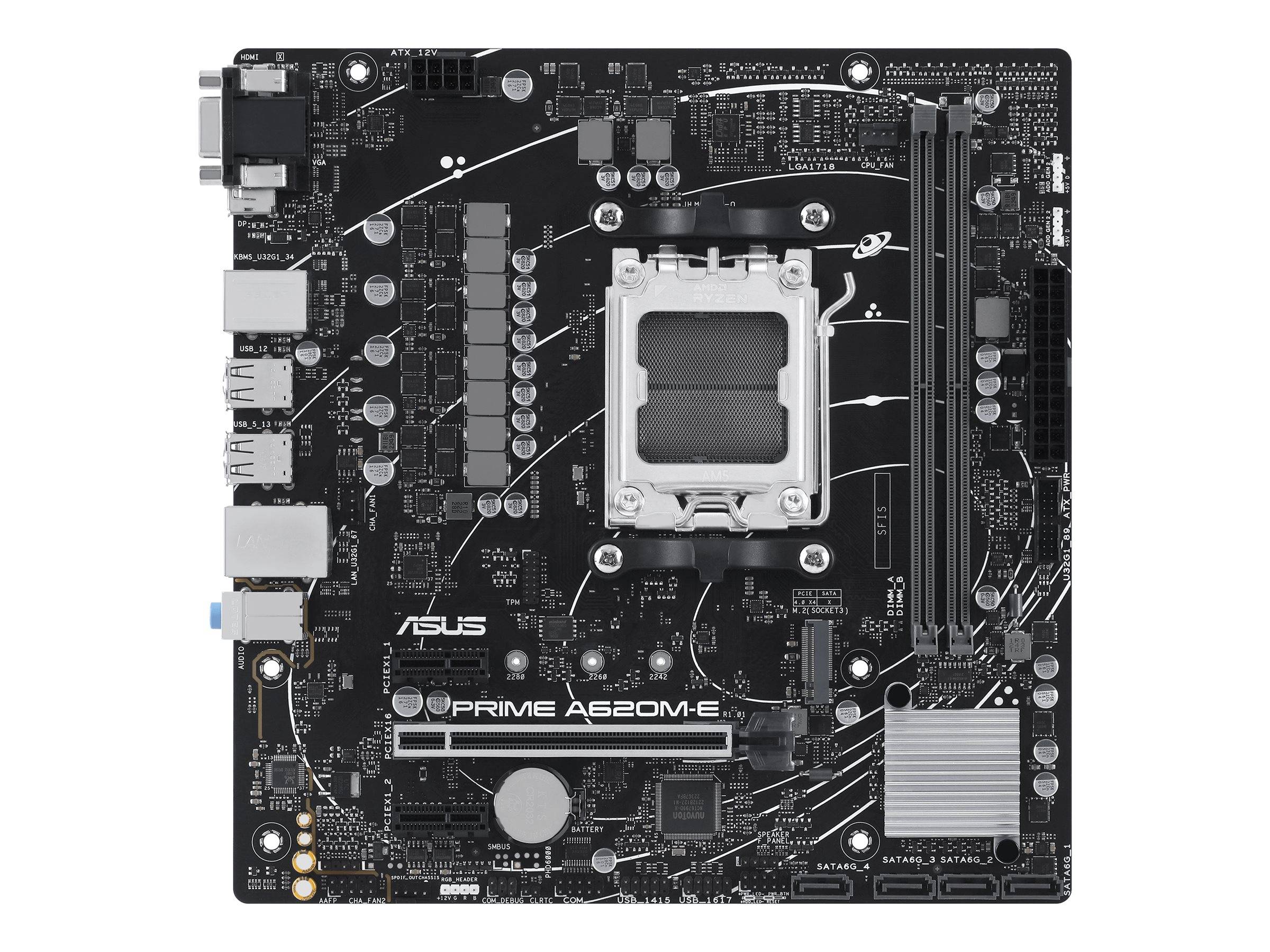 ASUS Prime A620M-E-CSM - Motherboard - micro ATX - Socket AM5 - AMD A620 Chipsatz - Gigabit LAN - Onboard-Grafik (CPU er