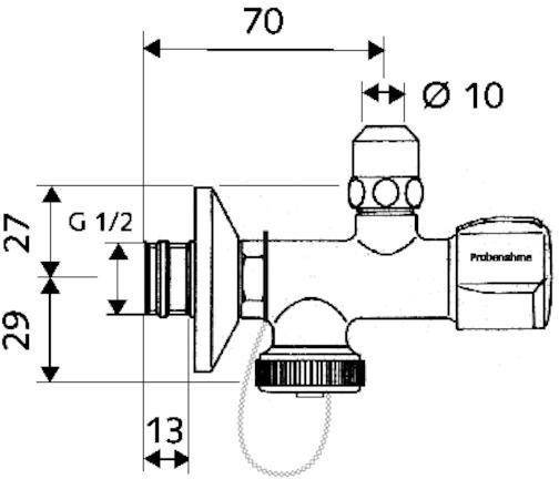 SCHELL Probenahme-Eckventil 1/2Zoll AGx3/8Zoll AG chrom