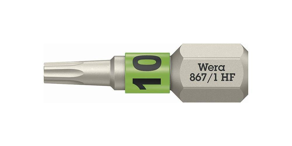 Wera Bit 867 TORX HF 1/4 TX 10 Lnge 25 mm mit Farbleitsystem