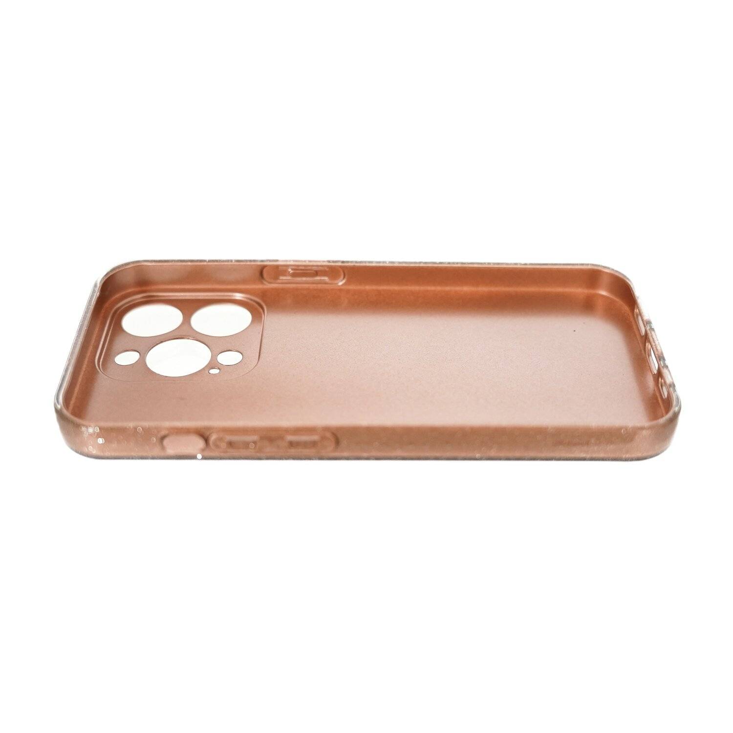 Glitzer Hülle Glänzend Glitter Bumper Back Cover Silikon Schutzhülle kompatibel mit iPhone 14 Pro Max Rosegold