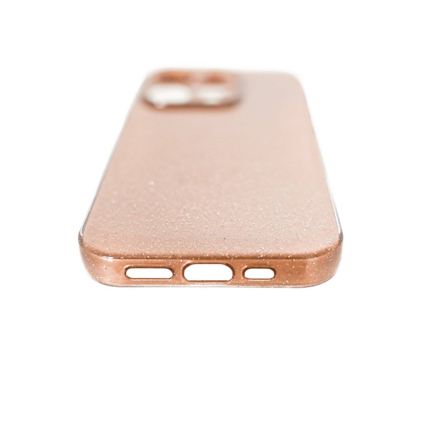 Glitzer Hülle Glänzend Glitter Bumper Back Cover Silikon Schutzhülle kompatibel mit iPhone 14 Pro Max Rosegold