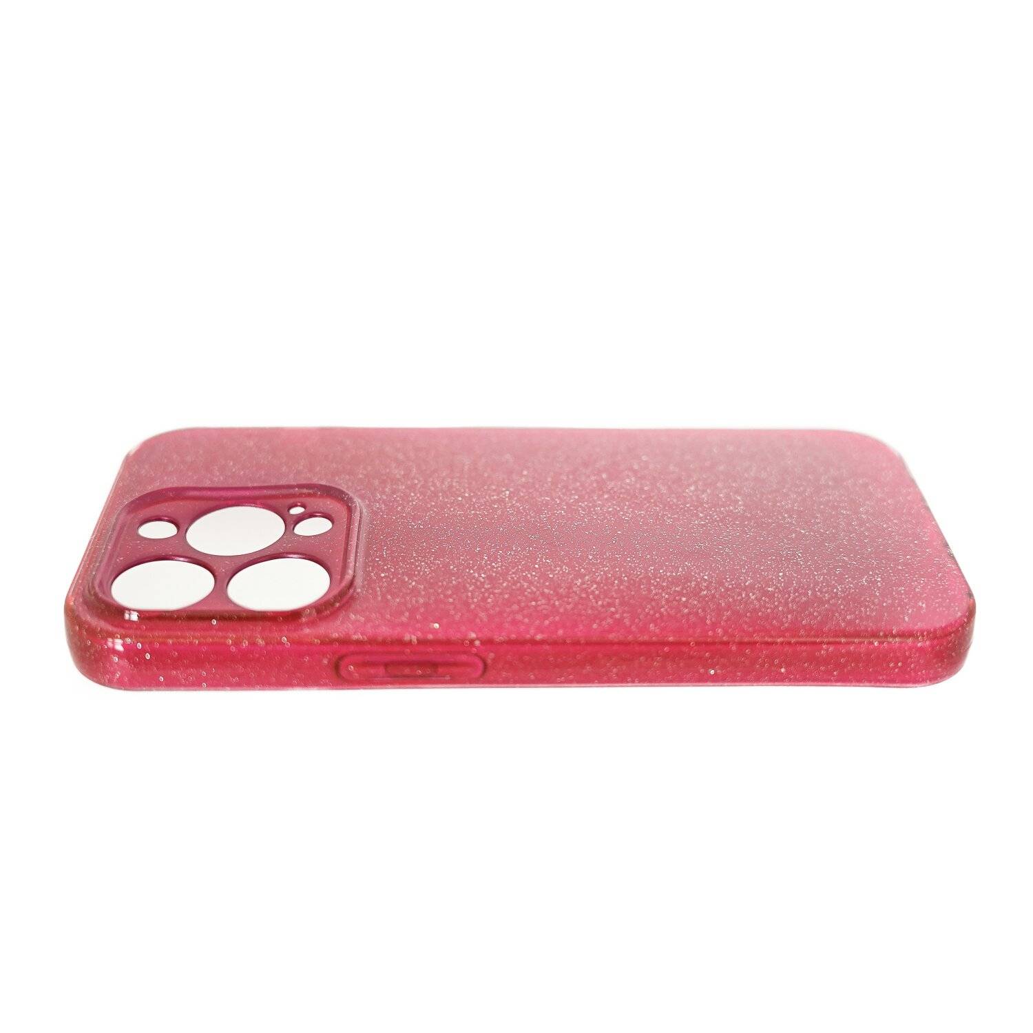 Glitzer Hülle Glänzend Glitter Bumper Back Cover Silikon Schutzhülle kompatibel mit iPhone 14 Pro Weinrot