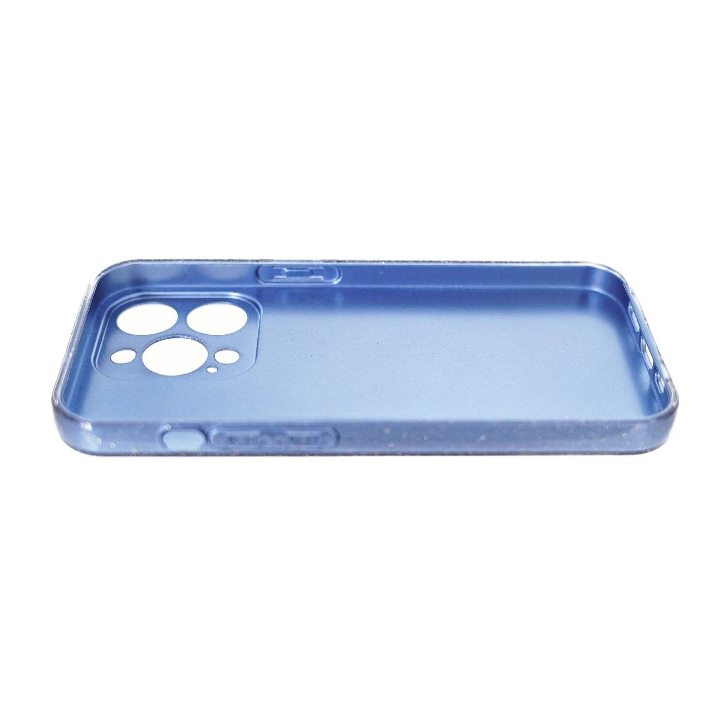 Glitzer Hülle Glänzend Glitter Bumper Back Cover Silikon Schutzhülle kompatibel mit iPhone 13 Pro Blau