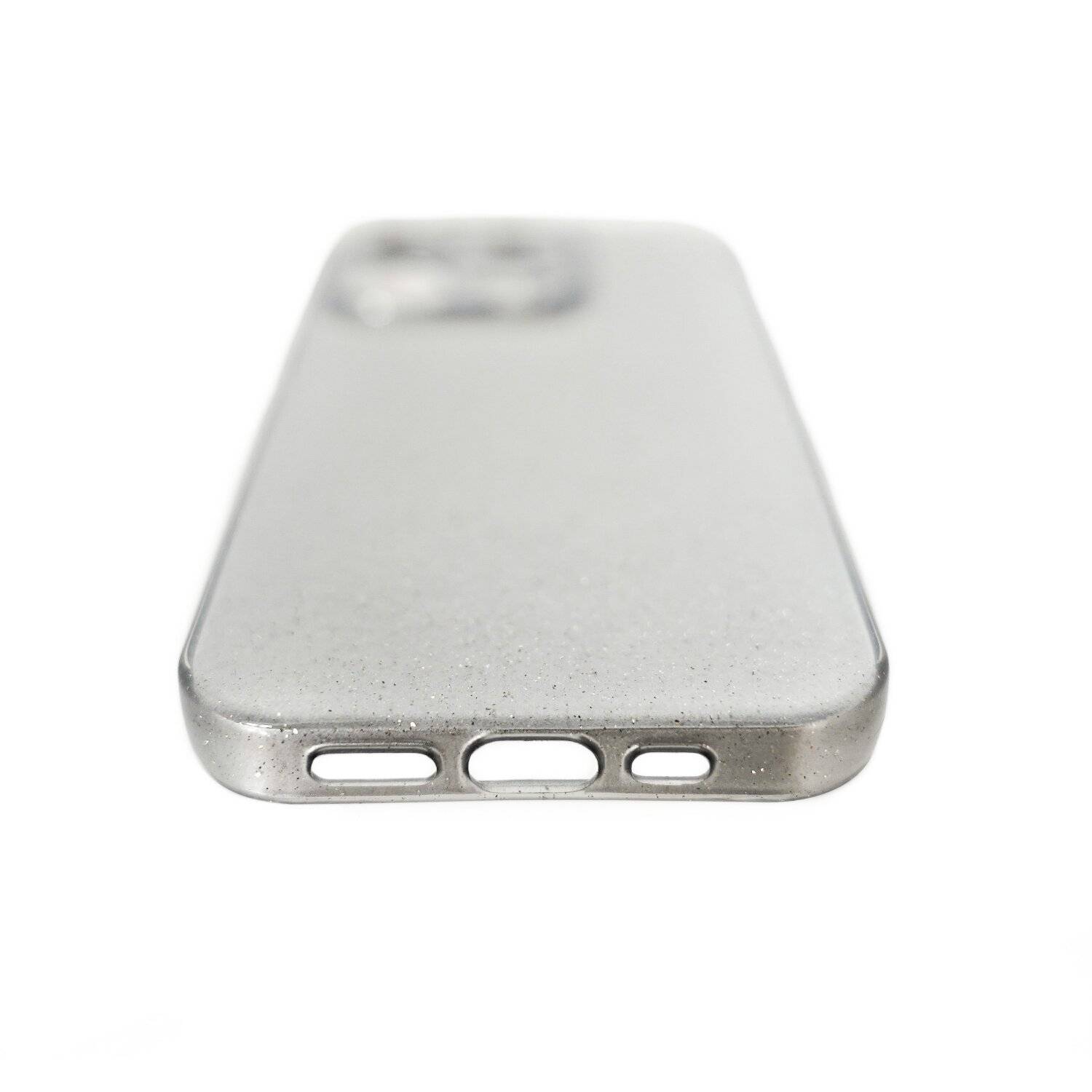 Glitzer Hülle Glänzend Glitter Bumper Back Cover Silikon Schutzhülle kompatibel mit iPhone 12 Pro Silber