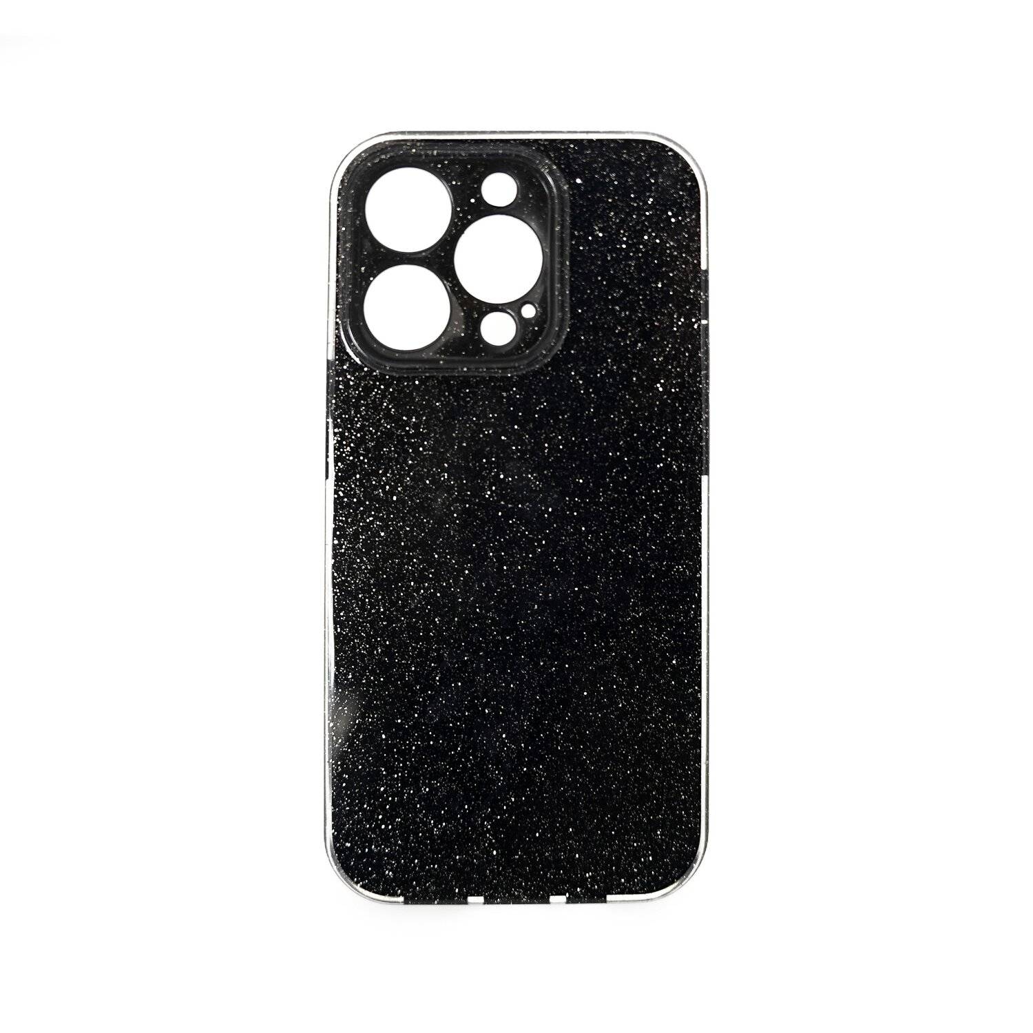 Glitzer Hülle Glänzend Glitter Bumper Back Cover Silikon Schutzhülle kompatibel mit iPhone 12 Pro Max Schwarz
