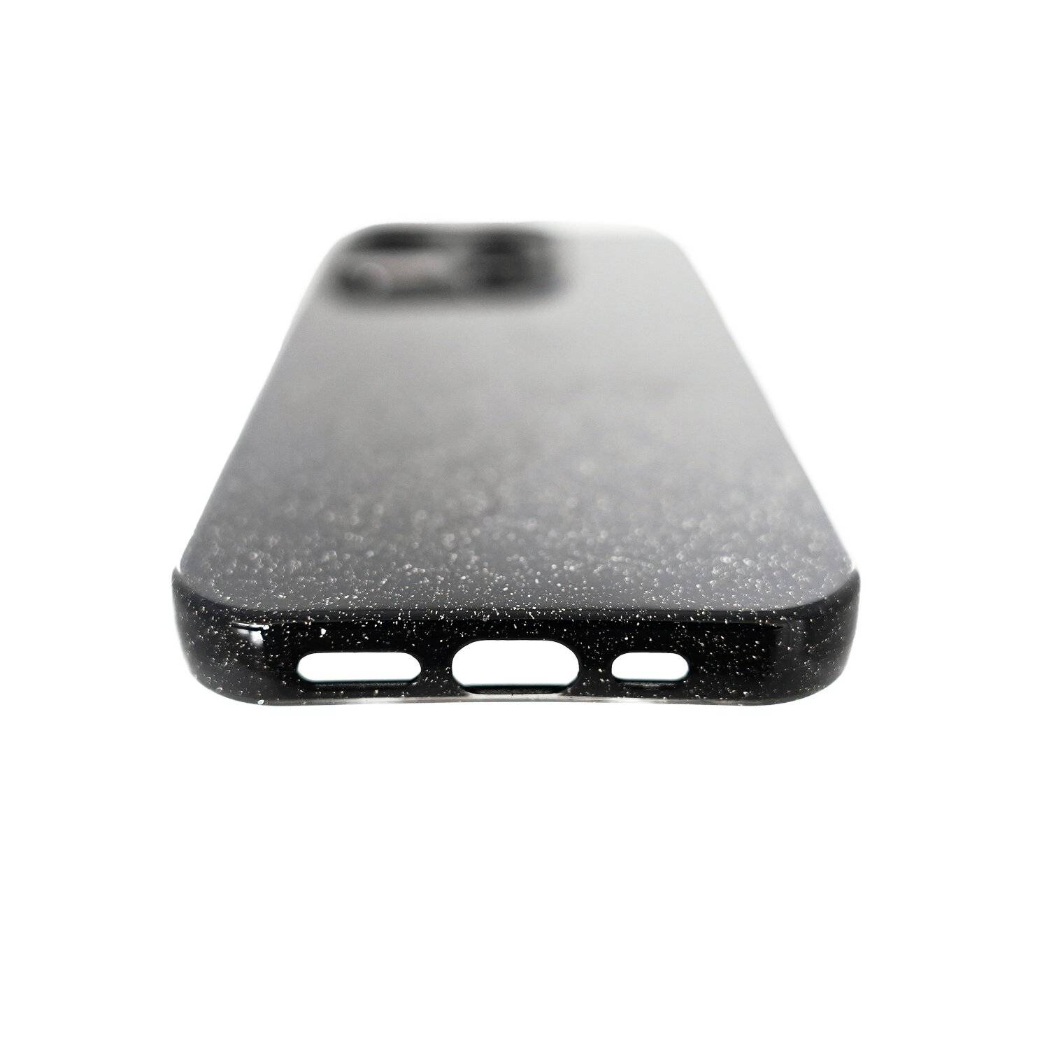 Glitzer Hülle Glänzend Glitter Bumper Back Cover Silikon Schutzhülle kompatibel mit iPhone 12 Pro Max Schwarz