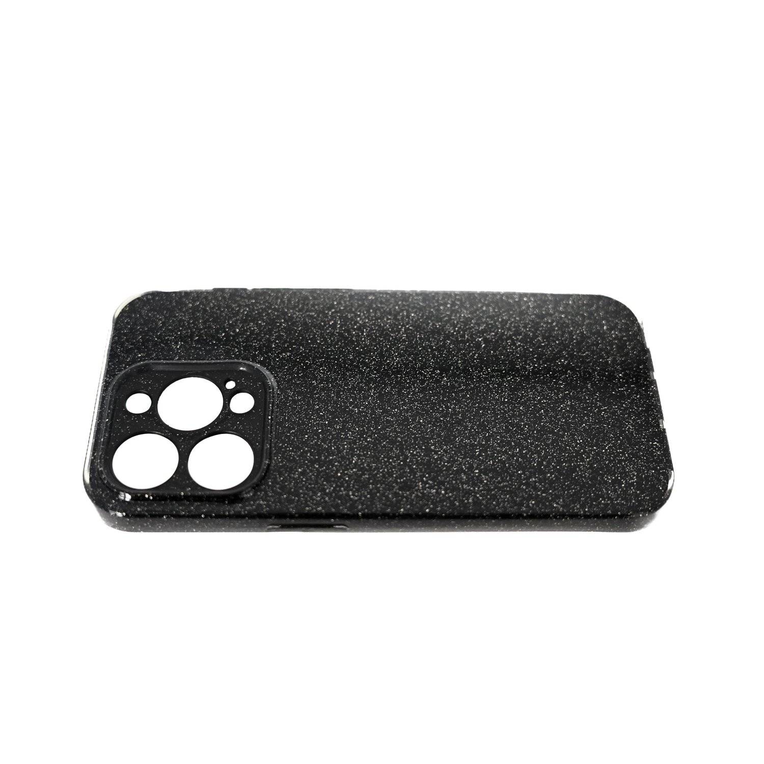Glitzer Hülle Glänzend Glitter Bumper Back Cover Silikon Schutzhülle kompatibel mit iPhone 12 Pro Max Schwarz