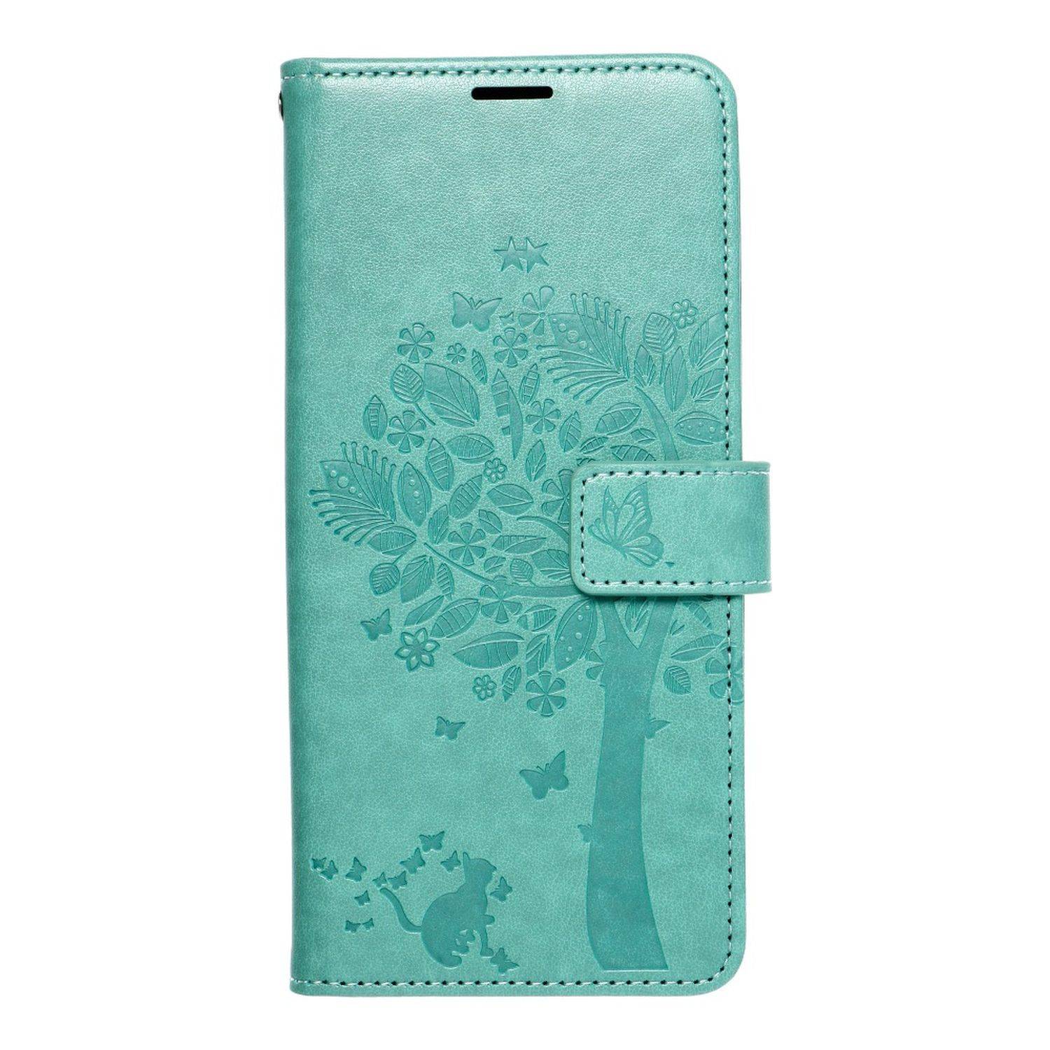 "Mezzo" Book-Style Kartenfächer Wallet Schale Baum Mandala kompatibel mit Samsung Galaxy A14 5G Baum Grün