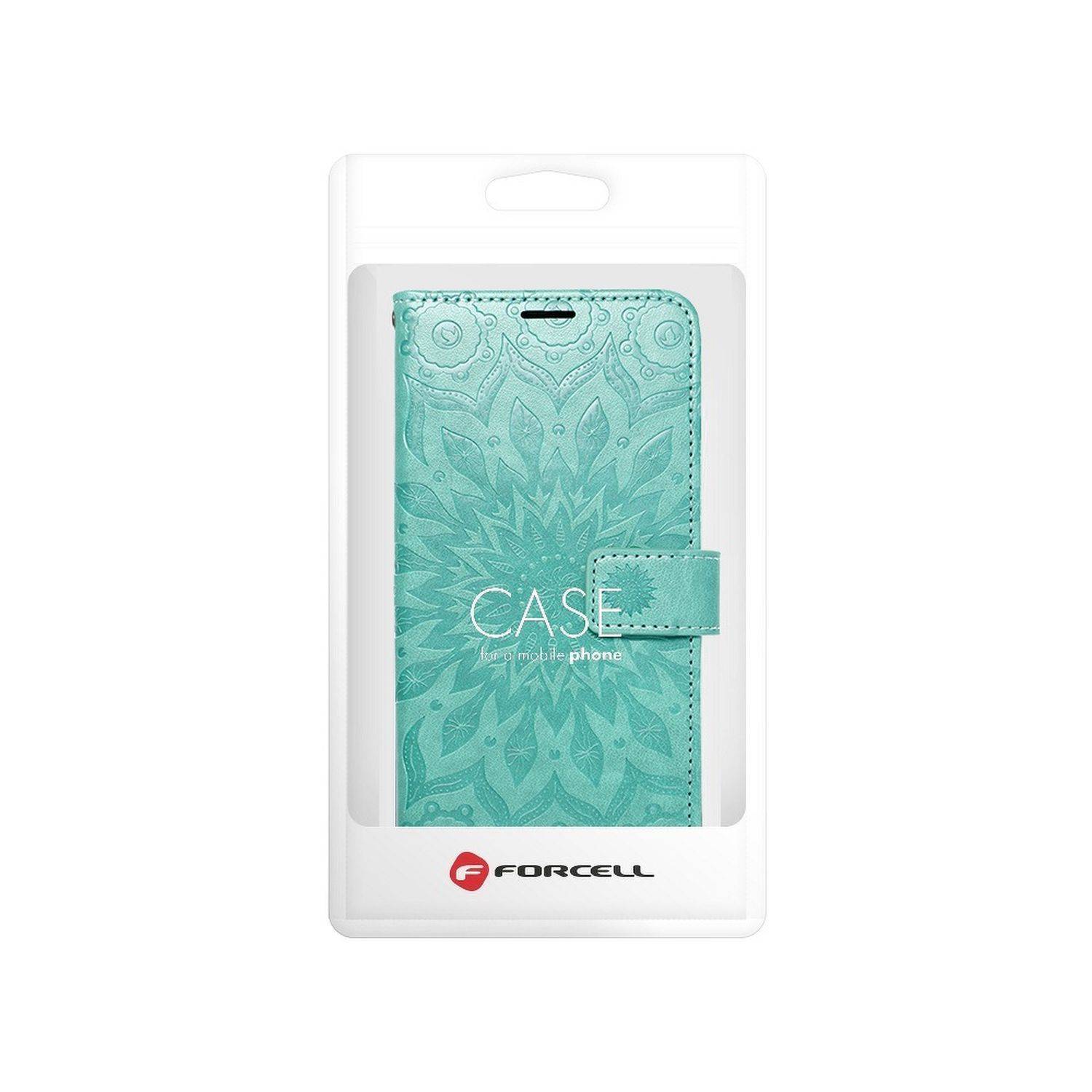 "Mezzo" Book-Style Kartenfächer Wallet Schale Baum Mandala kompatibel mit Samsung Galaxy A14 5G Mandala Grün