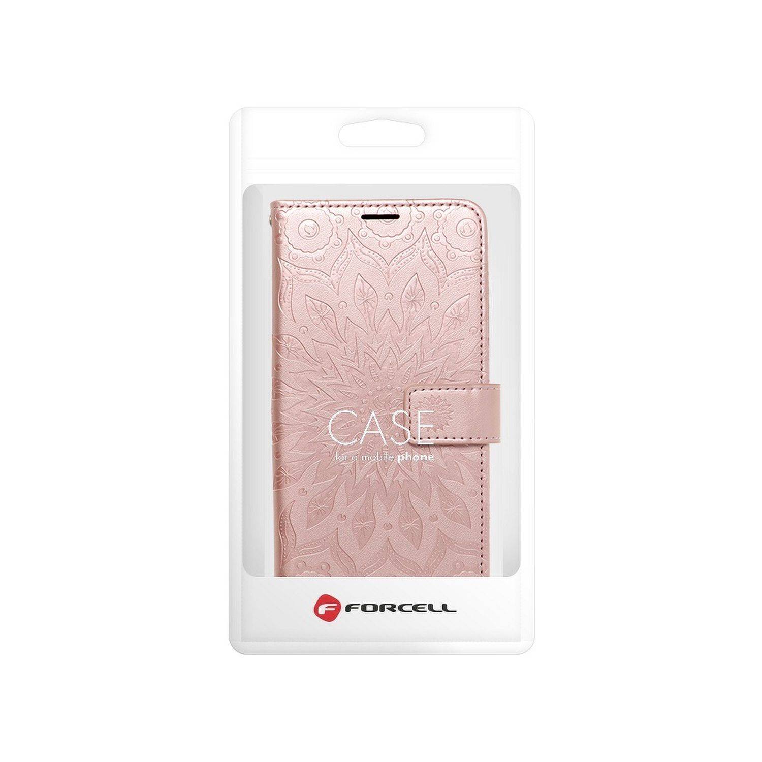 "Mezzo" Book-Style Kartenfächer Wallet Schale Baum Mandala kompatibel mit Samsung Galaxy A14 5G Mandala Rosa