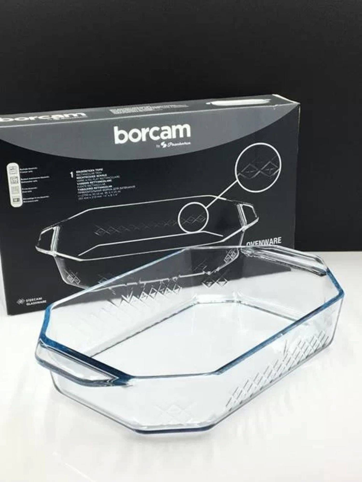 Pasabahce Borcam Premium Auflaufform Rechteckig, hitzebeständig, Backform hitzebeständig, Familienessen 2,7L