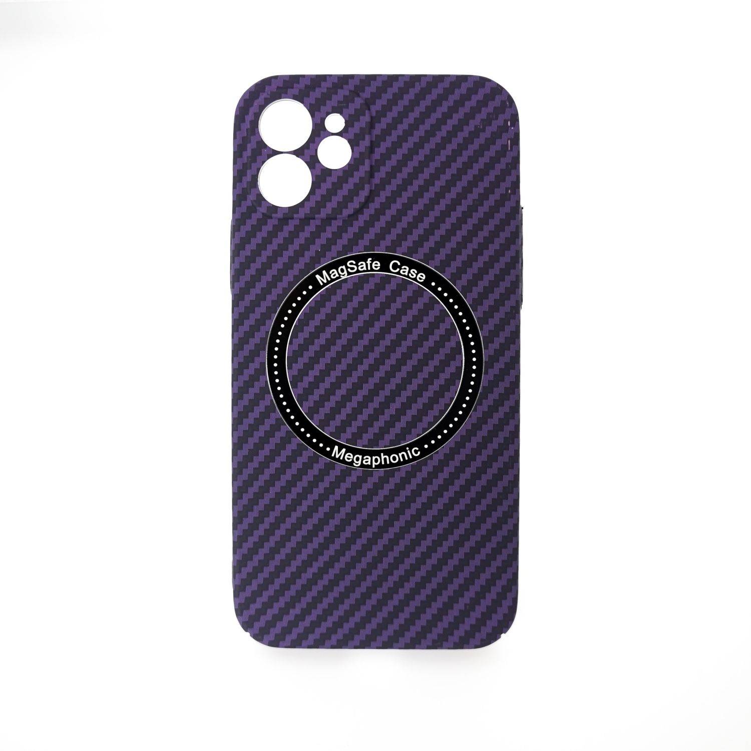 Magnetic Carbon Case kompatibel mit Samsung Galaxy S23 Plus MagSafe Handyhülle Bumper Cover Lila