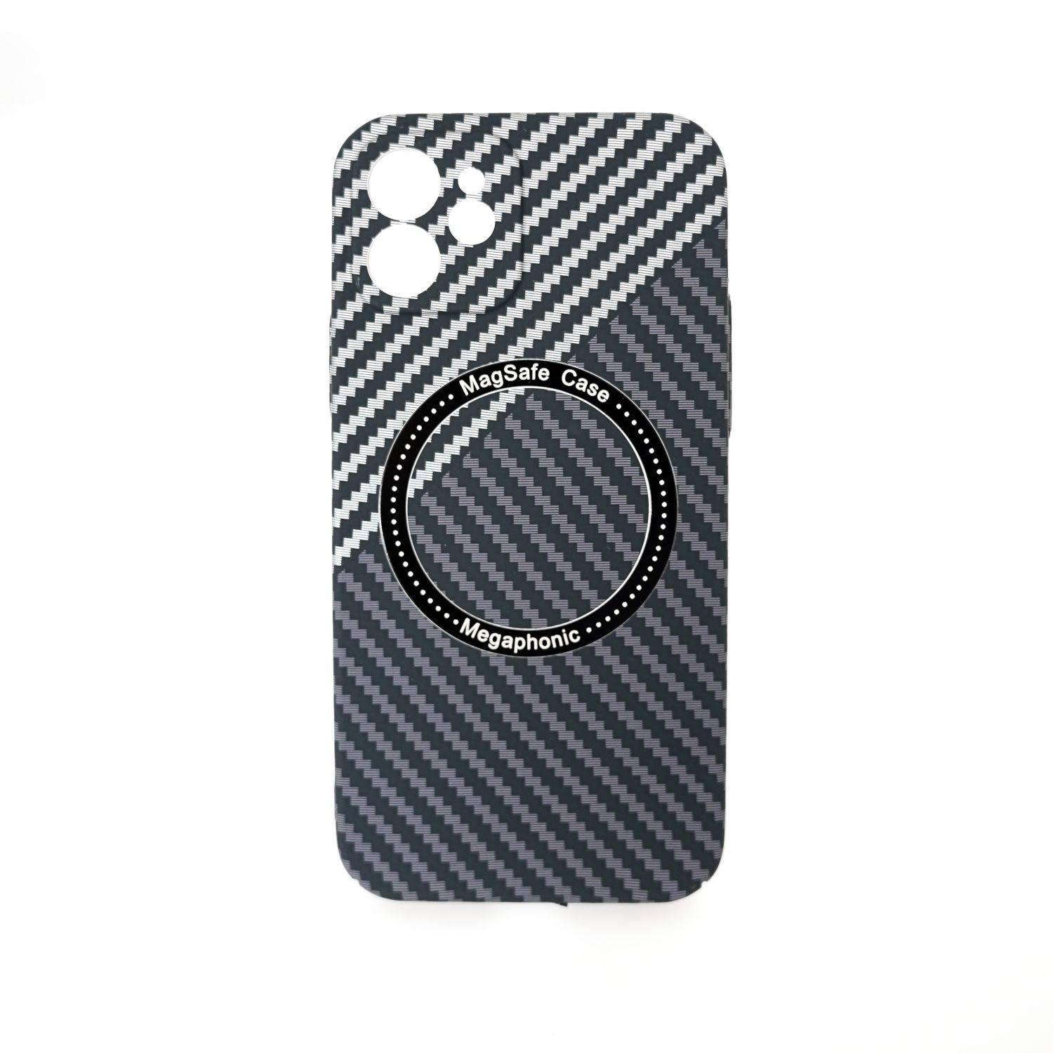 Magnetic Carbon Case kompatibel mit iPhone 11 Pro Max MagSafe Handyhülle Bumper Cover Grau