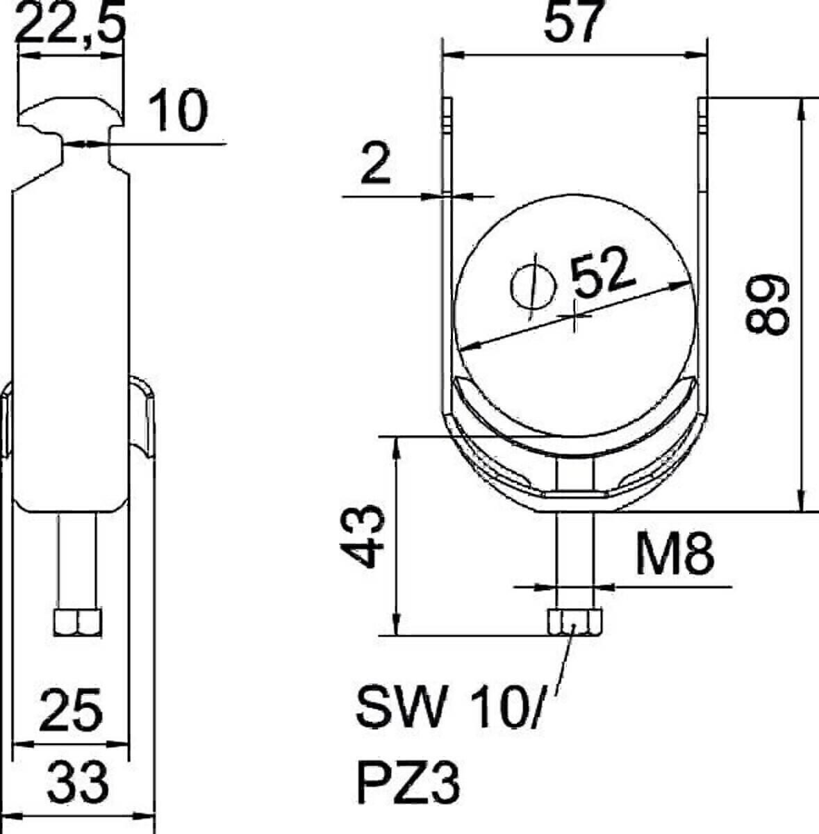 OBO Bettermann Bügelschelle BS-H1-M-52 FT