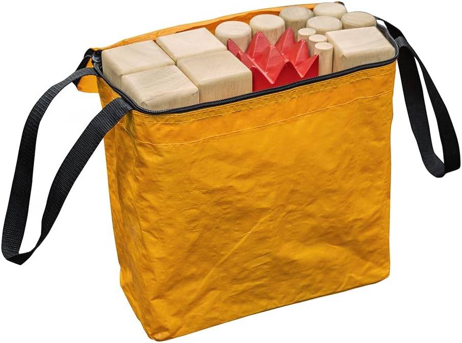 Carromco Wikingerschach Classic aus wetterfestem Gummibaumholz inkl. Tragetasche für 2–12 Spieler