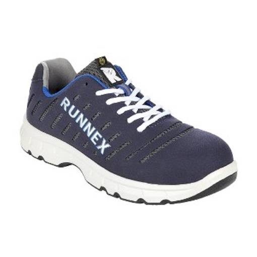 RUNNEX® S1P ESD-Sicherheitshalbschuhe FlexStar blau/weiß/grau 5173 Gr. 45
