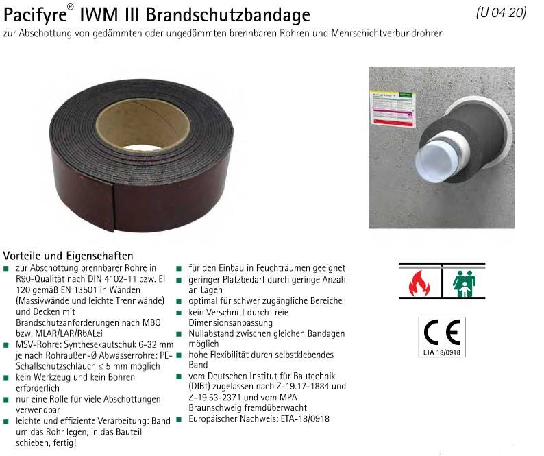 Walraven Brandschutz-Bandage Pacifyre IW III 50x2,0mm L = 12,50 m