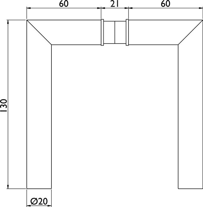 Glastürdrückerpaar 1802 BASIC 02 VA Gehrungsform 4-KT.8mm HERMAT