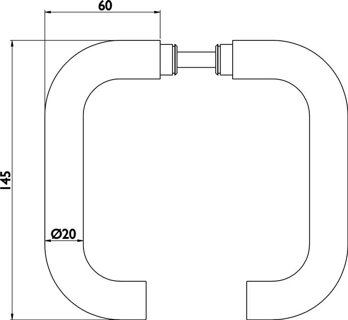 Glastürdrückerpaar 1801 BASIC 01 VA U-Form 4-KT.8mm HERMAT