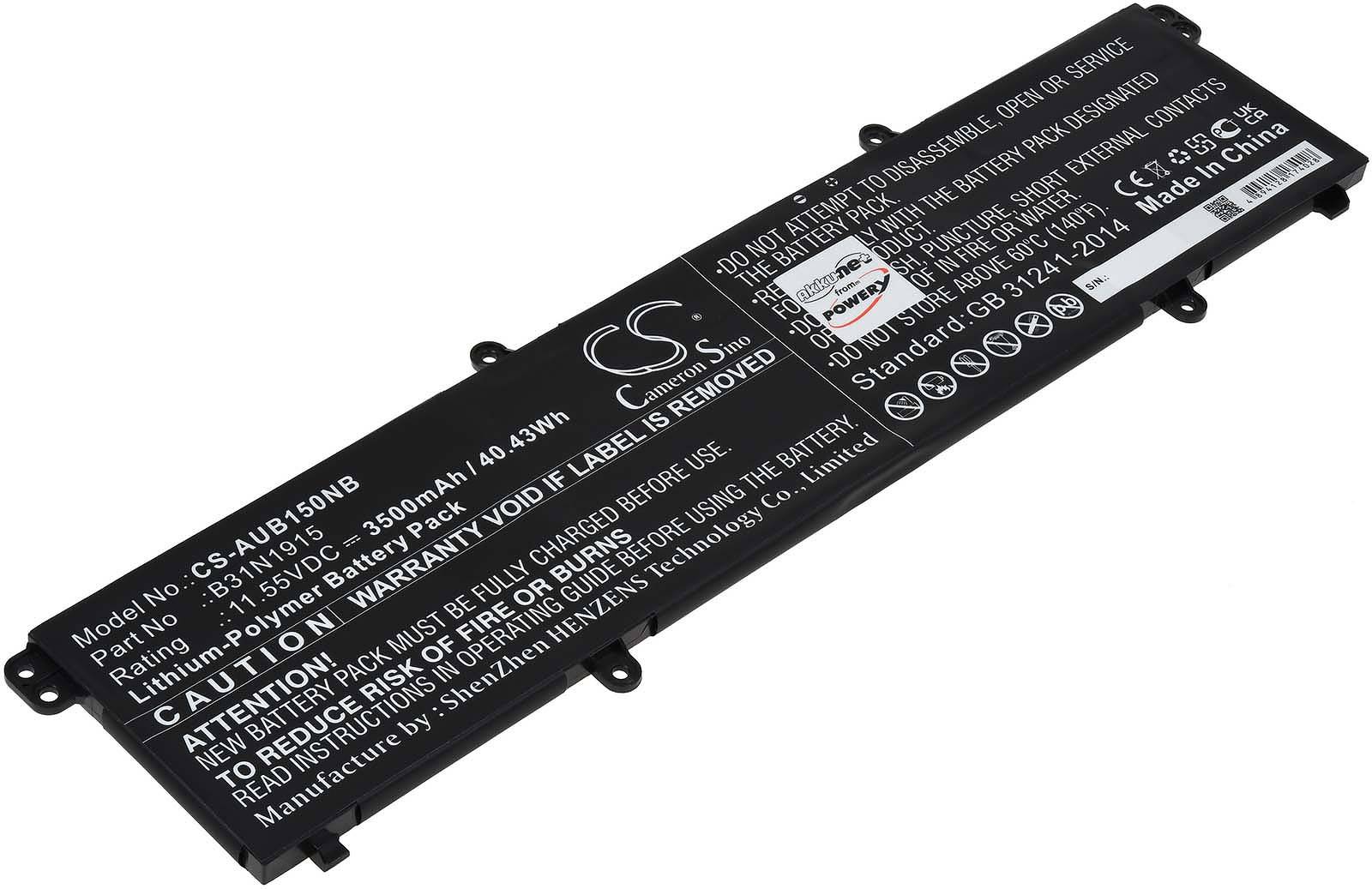 Powery Akku für Laptop Asus BR1100CKA, 11,55V, Li-Polymer