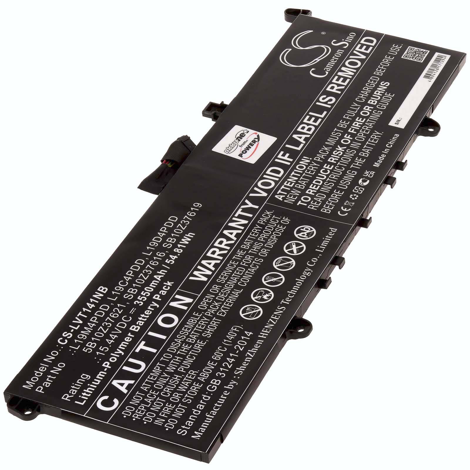Powery Akku passend für Laptop Lenovo ThinkBook 14s G2 ITL-20VA0005AU, Typ L19C4PDD, 15,44V, Li-Polymer