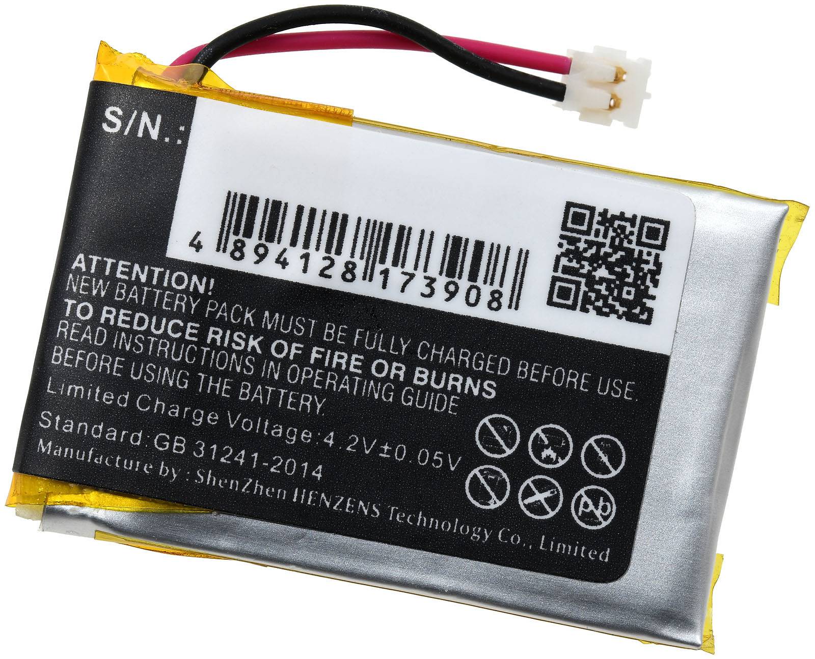 Powery Akku passend für Smartwatch Garmin Approach S10, Typ 361-00117-00, 3,7V, Li-Polymer