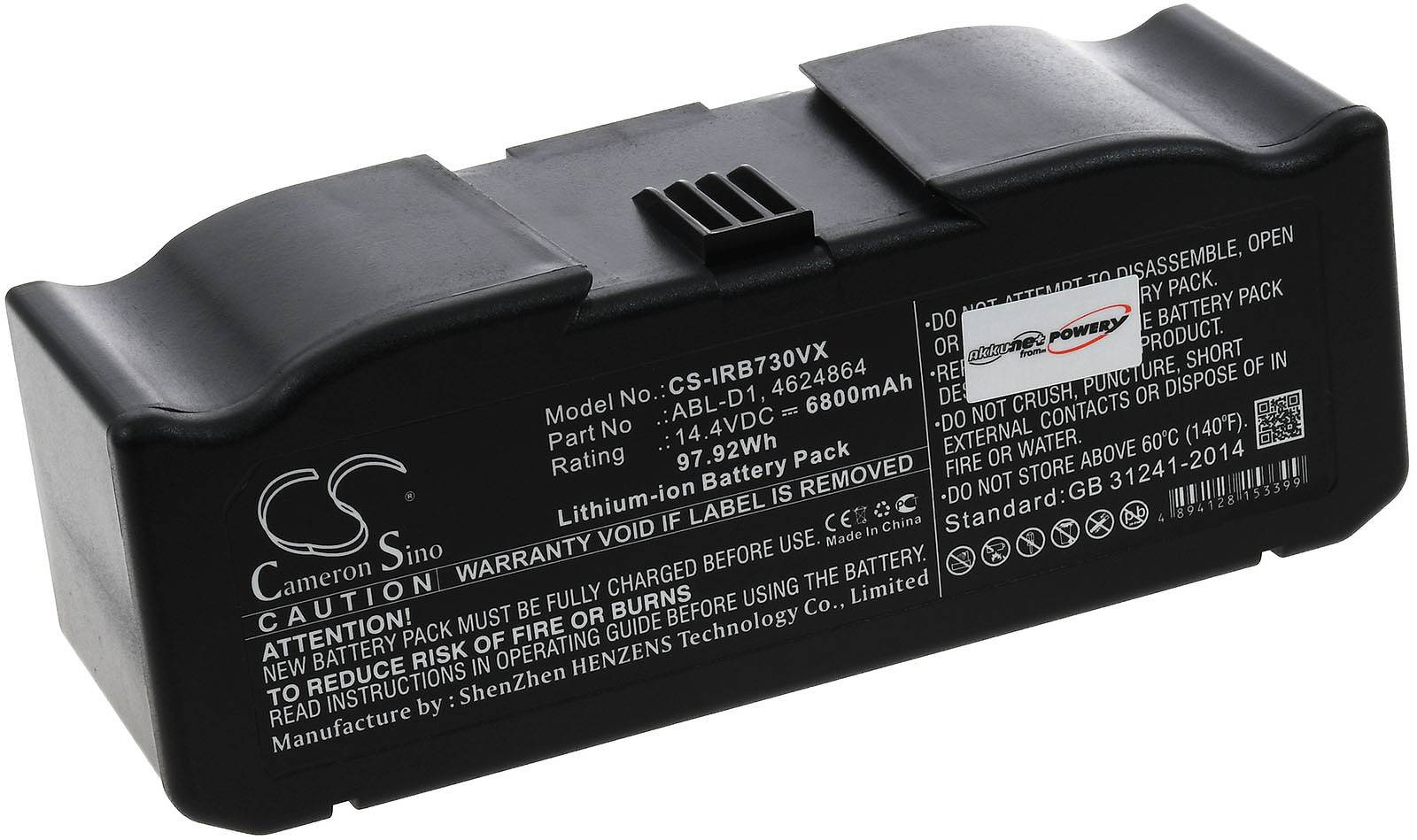 Powery Powerakku für Saugroboter iRobot 7150, 14,4V, Li-Ion