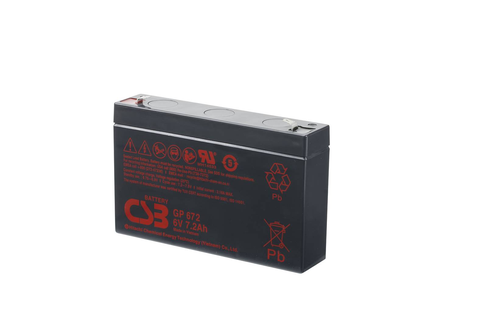 CSB Standby Bleiakku GP672 6V 7,2Ah, 6V, Lead-Acid